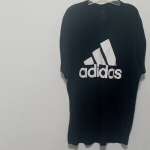 Mens Adidas Black T-Shirt with White Logo Size Large
